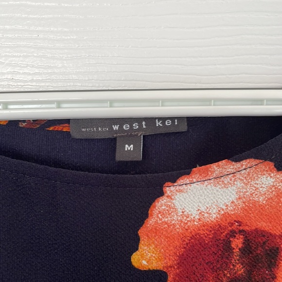 West Kei - Julianne Tie Front Blouse | M | Navy - Picture 2 of 3